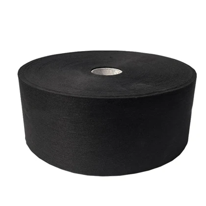 Warna Hitam 100 persen Polyester Spunlace Nonwoven Fabric Untuk Tisu Basah